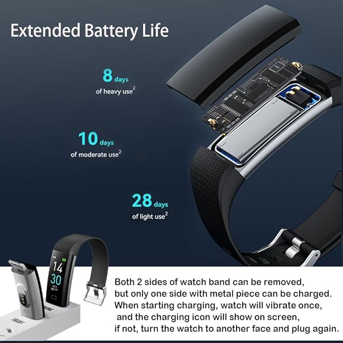 Fitness Tracker with Heart Rate Monitor/Step Counter/Calories, Smart Watch Activity Tracker Sleep Monitor, IP68, Health Tracker Pedometer for Man Women
