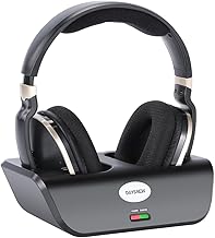 Optical Wireless Headphones for TV Watching, Over-Ear Headphones for Seniors with Charging Dock and Volume Control, Plug and Play, Black - Image 1