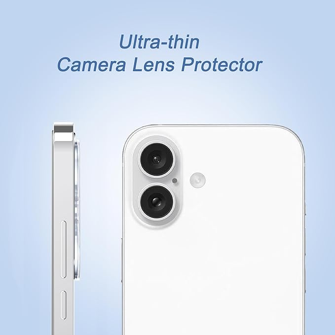 Ailun 3 Pack Screen Protector for iPhone 16 [6.1 inch] + 3 Pack Camera Lens Protector with Installation Frame,Case Friendly Tempered Glass Film,[9H Hardness][Not for iPhone 16e/16 Pro/Plus/Pro Max]