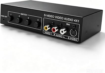 4x1 S-Video and Sound Switcher 4 in 1 Out 720P