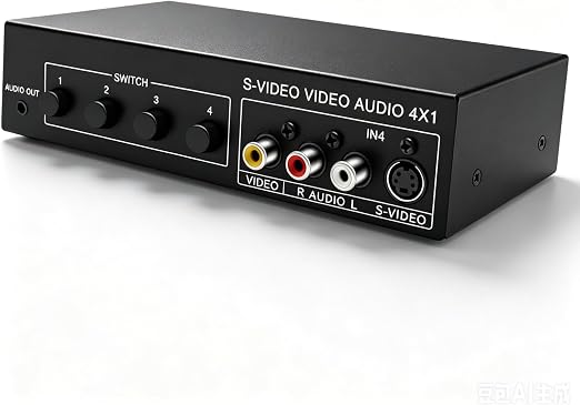 4x1 S-Video and Sound Switcher 4 in 1 Out 720P