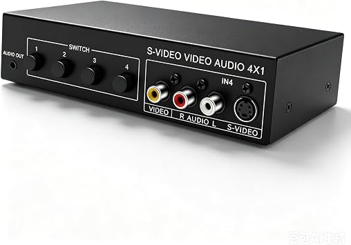 4x1 S-Video and Sound Switcher 4 in 1 Out 720P