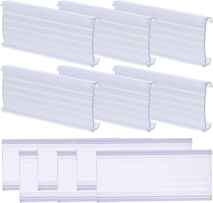 30pcs Clear Removable Label Clips for Wire Shelves and Storage Bins Plastic Tag Holders for Easy Organization Baskets Refrigerators and Pantry