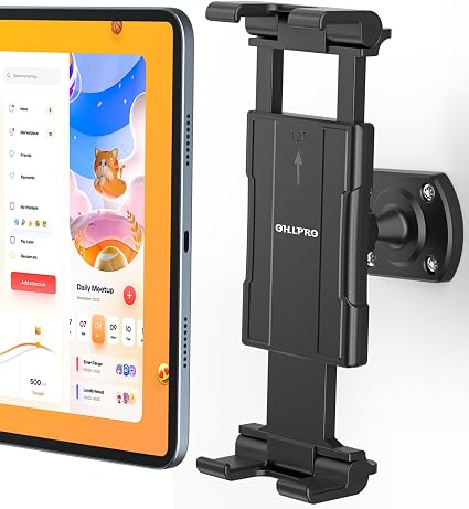 OHLPRO Tablet Wall Mount Holder, iPad Wall Mount with 360° Adjustable Swivel, Screw Mount Installation for Kitchen, Office, Warehouse & Home, Fits 4.7-13" Tablets & Phones, Galaxy Tab, Kindle Fire