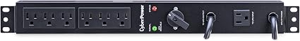 CyberPower MBP15A6 Maintenance Bypass PDU, 120V/15A, 6 Outlets, 1U Rackmount Black