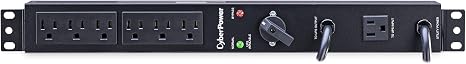CyberPower MBP15A6 Maintenance Bypass PDU, 120V/15A, 6 Outlets, 1U Rackmount Black