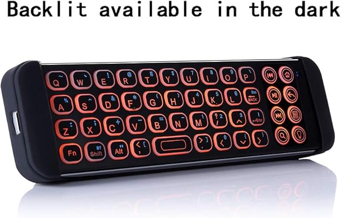 iPazzPort Mini Bluetooth Wireless Keyboard Remote with Backlit for Smart TVs Stick 4k, Android TV Box, TV Stick Streaming Player, KP-810-30B