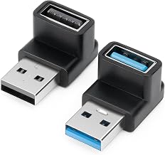 USB 3.1 Adapter 90 Degree (2 Pack), Up and Down Angle 90 Degree USB3.1 Type A Male to USB-A Female Adapter USB Coupler Adapters, Fast Charging Converter OTG (USB 3.1 Up Down) - Image 1