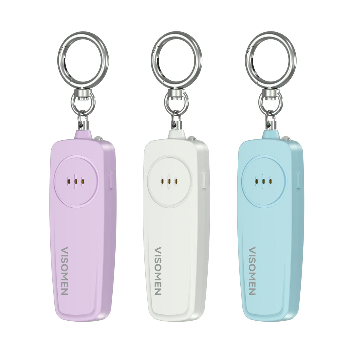 130dB Personal Safety Alarm - Portable Self Defense Keychain, 3-Pack Loud Siren with Flashing LED, Replaceable AAA Battery, Emergency Alarm for Women, Girls, Kids, Seniors