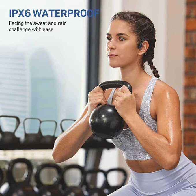 Bone Conduction Headphones Bluetooth 5.4 Open Ear Headphones Wireless Headphones with Mic, IPX6 Waterproof Headset Sports Earphones, 12H Playtime for Running,Cycling, Hiking, Driving