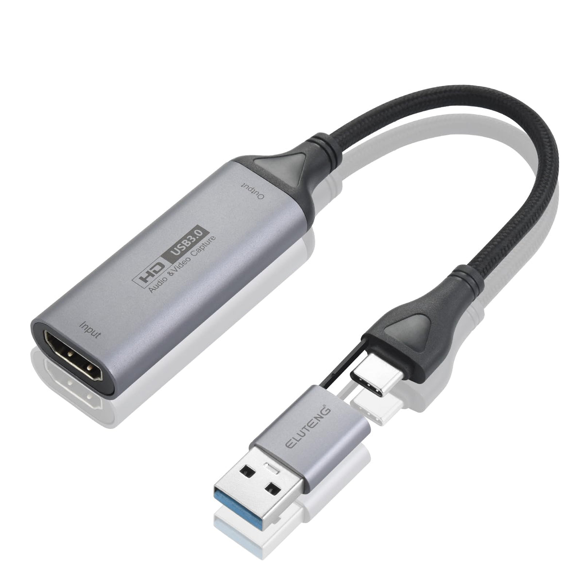 ELUTENG 4K HDMI Game Capture Card, USB 3.0/Type-C 1080P 60FPS Low Latency