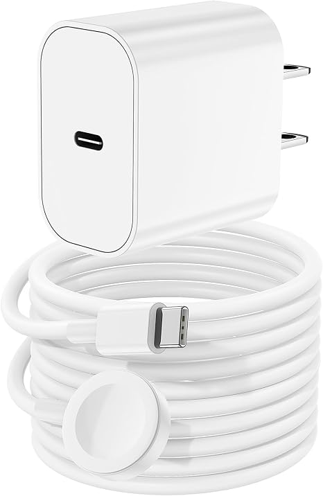 USB C Apple Watch Charger,[MFi Certified] iPhone Fast Magnetic iWatch Charger 6ft USB C Charging Cable Cord and Type C Wall Charger Block for Apple Watch Series 12/11/10/9/Ultra/8/7/SE/SE2/6/5/4/3/2