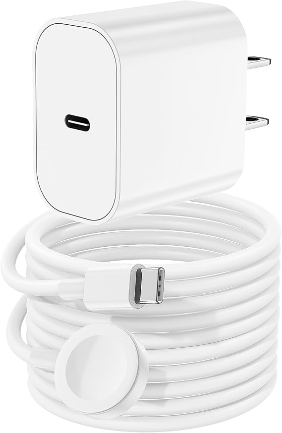 USB C Apple Watch Charger,[MFi Certified] iPhone Fast Magnetic iWatch Charger 6ft USB C Charging Cable Cord and Type C Wall Charger Block for Apple Watch Series 12/11/10/9/Ultra/8/7/SE/SE2/6/5/4/3/2