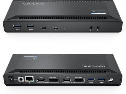 WAVLINK Dual 4K 60Hz Displaylink USB C Docking Station (2HDMI+2DP)