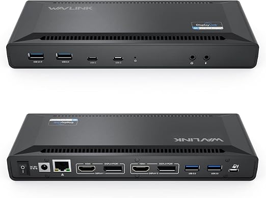 WAVLINK Dual 4K 60Hz Displaylink USB C Docking Station (2HDMI+2DP)