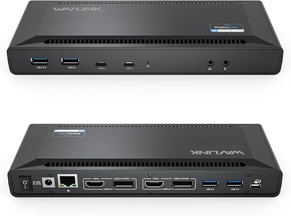 WAVLINK Dual 4K 60Hz Displaylink USB C Docking Station (2HDMI+2DP)