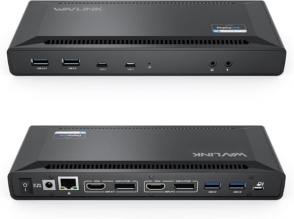 WAVLINK Dual 4K 60Hz Displaylink USB C Docking Station (2HDMI+2DP)