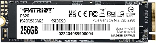Patriot P320 256GB PCIe Gen 3x4 M.2 2280 SSD