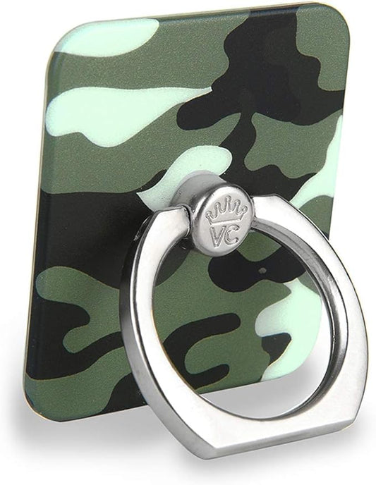 Velvet Caviar Cell Phone Ring Holder - Finger Ring & Stand - Improves Phone Grip Compatible with iPhone, Galaxy and Most Cases (Except Silicone/Leather) - Green Camo