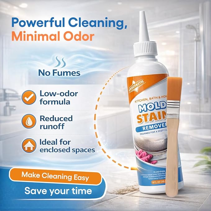 Stain Remover Gel Cleaner Heavy Duty for Front Loader Washing Machine Seal, Bathroom Grout, Shower, Caulk - Cleaning Solution