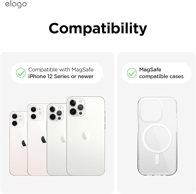elago Key Magnetic Wallet Card Holder 2-Cards Compatible with MagSafe for iPhone - Key Holder, Secure Phone Wallet, Long Last Silicone, Scratch and Damage Protection (Black)