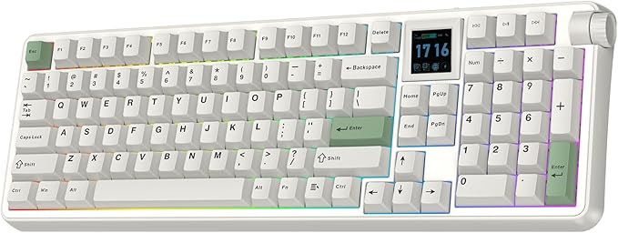 EPOMAKER RT100 PRO Wireless Gaming Keyboard with 1.54" Screen&Knob, RGB