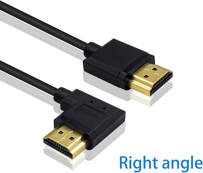 Duttek 4K Short HDMI Cable 6 Inch/15cm, Right Angled HDMI Male to Mlae Cable for 3D and 4K Ultra HD TV Stick HDMI 2.0 Cord (Extremely Thin)