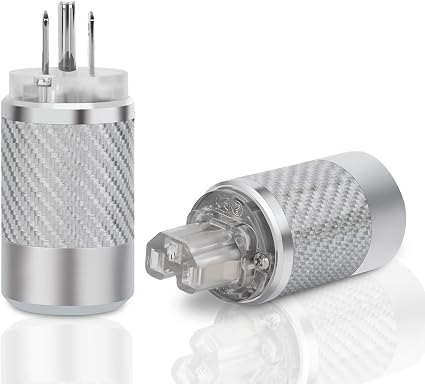 Audiophile Power Plug Black Carbon Fiber Transparent(Rhodium Plated) - Image 4