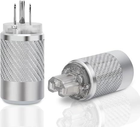 Audiophile Power Plug Black Carbon Fiber Transparent(Rhodium Plated) - Image 5