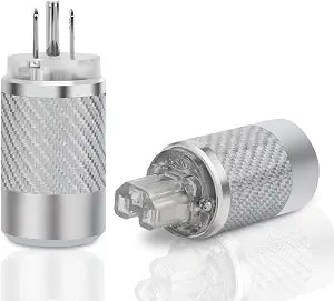 Audiophile Power Plug Black Carbon Fiber Transparent(Rhodium Plated) - Image 1