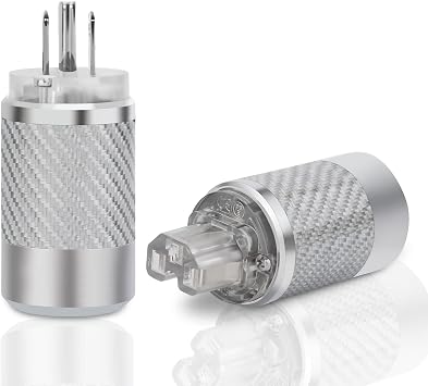 Audiophile Power Plug Black Carbon Fiber Transparent(Rhodium Plated) - Image 2