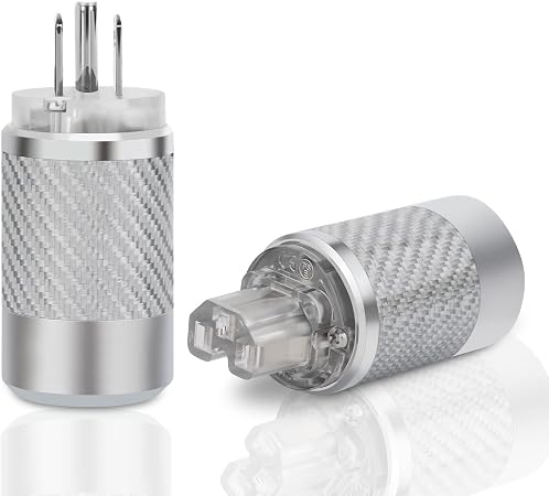 Audiophile Power Plug Black Carbon Fiber Transparent(Rhodium Plated) - Image 3