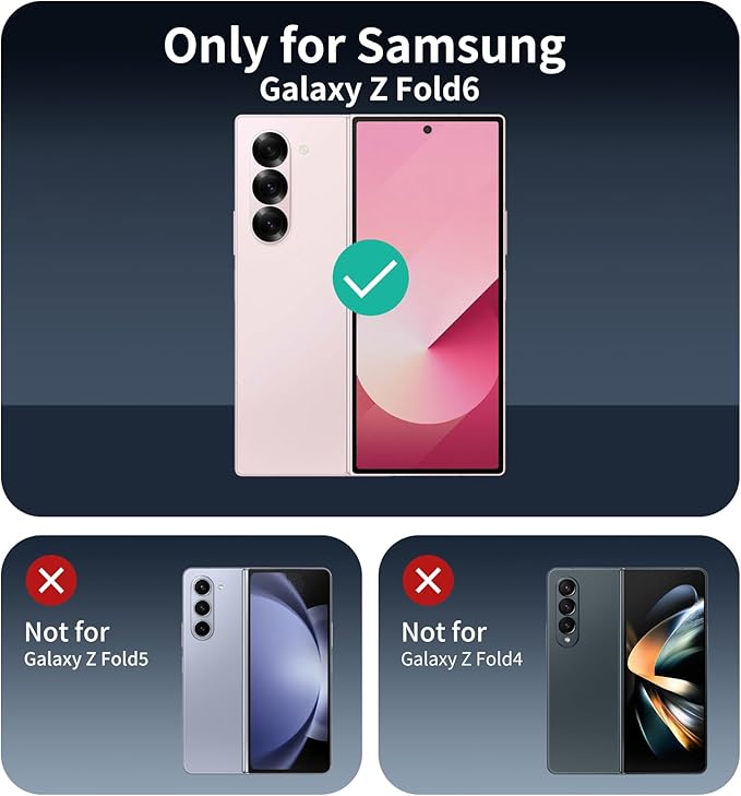 Privacy Screen Protector for Samsung Galaxy Fold 7 FE & Fold 6, Anti-Spy Tempered Glass, 9H Hardness Double Shatterproof, Impact Resistant & Scratch Proof - 3 Pack