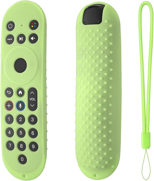 Hi Color Silicone Cover for XR100 Xfinity Xumo Stream Box Remote Cover Xumo Streaming Box Remote Case Shockproof Anti-Slip Silicone Sleeve with Lanyard (Glow Green)