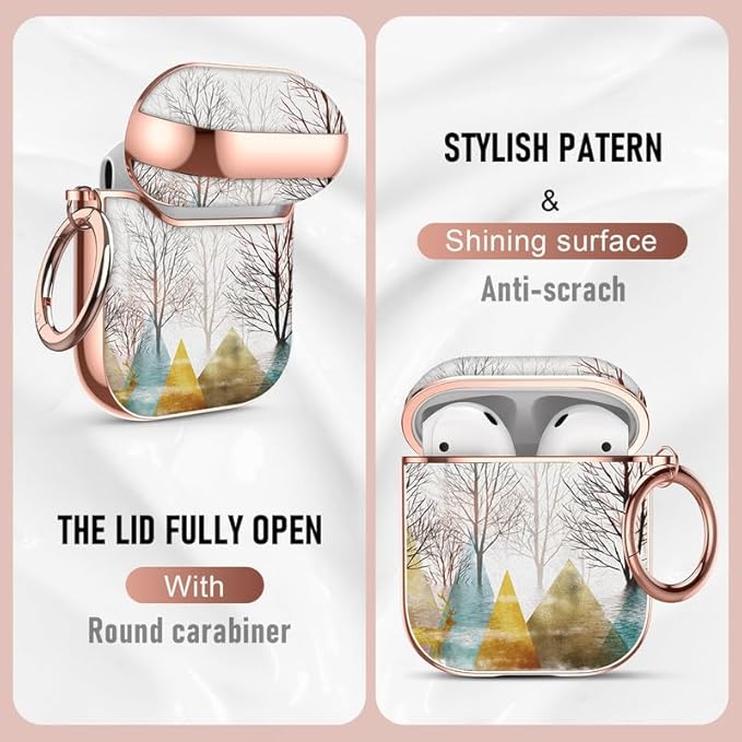 Maxjoy for AirPods 2nd Generation Case, Unique Design Hard Protective Shockproof Airpods Case Cover with Keychain Compatible with Apple AirPods 1st/2nd Charging Case, Sea Tree Lanyard