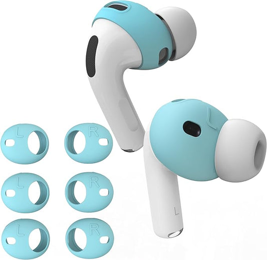[Fit in Case] 3 Pairs Cover for AirPods Pro 3 DamonLight Anti Scratches Add Grip Sport Ear Tips [US Patent Registered] Compatible with AirPods Pro 3rd Generation 2025 (Ice Blue)
