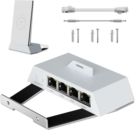 Starlink Router Mini/V5 Multi Port Ethernet Adapter & Mount with Rj45 Cable