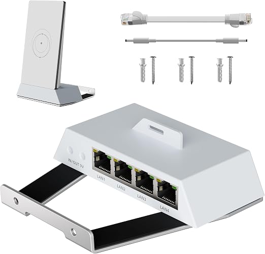Starlink Router Mini/V5 Multi Port Ethernet Adapter & Mount with Rj45 Cable