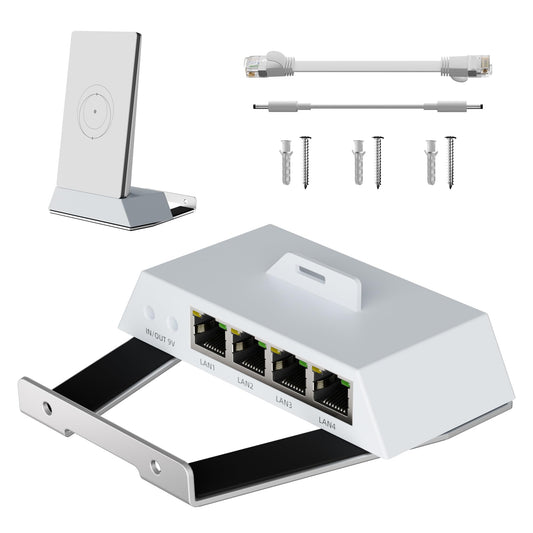 Starlink Router Mini/V5 Multi Port Ethernet Adapter & Mount with Rj45 Cable