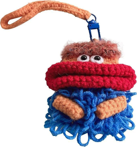 SGVAHY Furry Case for AirPods Pro 3rd Generation, Funny Cute 3D Cartoon Plush Design Sausage Mouth Soft Warm Fluffy Cover for Airpods Pro 3 Keychain Anti-Fall Protective Case Women Girls