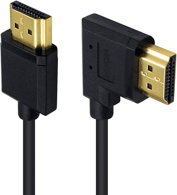 Duttek 4K Coiled HDMI Cable 1FT-4FT, Right Angled HDMI Male to Male Extender Cable for 3D and 4K Ultra HD TV Stick