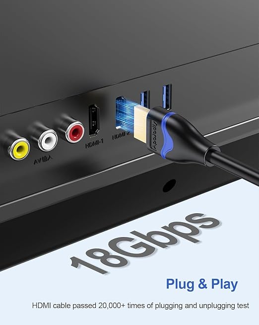 4K Short HDMI Cable 2FT 5-Pack, High Speed HDMI 2.0 Cable 2 Foot Ultra HD HDMI to HDMI Cord 4K@60Hz, 2K@144Hz, 1080P@240Hz, HDR, 3D, ARC for TV Box, Switch, Laptop, HDTV, Monitor, PS5