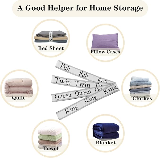 6 Pieces Bed Sheet Organizer Bands, Sheet Organizers and Storage Label Bands, Sheets Organizer for Closet, Sheet Label for Bedding, Sheet Keepers Linen Labels Bedding Bands (Grey, 6Pcs King)