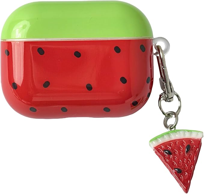 for AirPods Pro 3 Case 2025 - Cute 3D Watermelon IMD Fruit Design for Air pod Pro 3 Cover with Keychain,Soft Shockproof Silicone Cover for Airpods Pro 3 Gen, for Girls Women