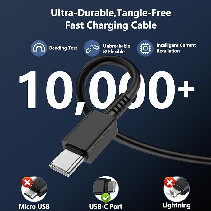 100W USB C Charger Block,3 Port GaN+ USB-C Wall Charger,65W Type C Multi Port Power Super Fast Charging Block Adapter&6FT Cable for iPhone 17/16/15 Air Pro Max Plus, iPad,SamSung Galaxy Series,MacBook