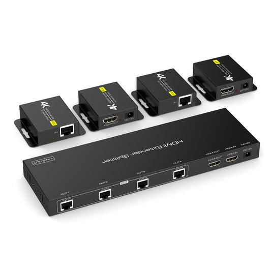 4K HDMI Extender Splitter 1 in 5 Out Over CAT6 EDID