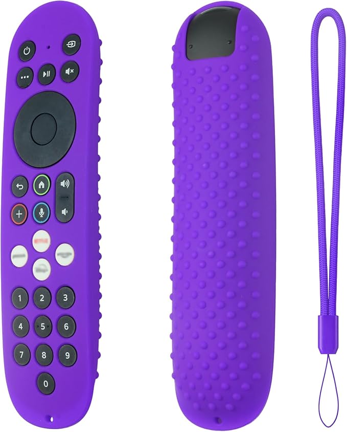 Hi Color Silicone Cover for Xumo Stream Box Remote PR3 Released 2025 Xumo Stream Box Spectrum Tv Remote Case Cover with Lanyard (Purple)