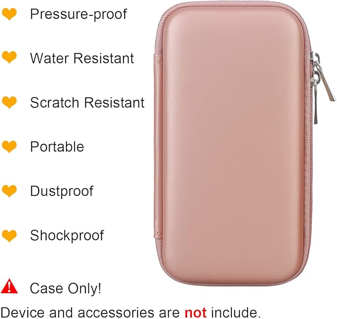 BOVKE Hard Case for Roku Voice Remote Controller, Streaming Stick+ / 4K, TV Steaming Stick 3820R/ 3821R/3941R, Extra Mesh Pocket for Adapters, Cables, Rose Gold