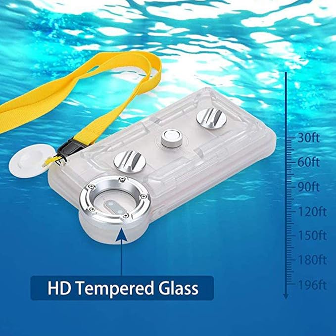 Underwater Photography Waterproof Phone Case Pouch Compatible iPhone XSMAX Enhanced Underwater Cell Phone Dry Bag Camera O Lens Protector with Armband Ring Full Sealed Waterproof Case IPX8 Certified