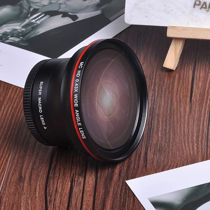 58MM 0.43x Professional HD Wide Angle Lens w/Macro Portion for Canon EOS Rebel 77D T7i T6s T6i T6 T5i T5 T4i T3i SL2 60D 7D 70D